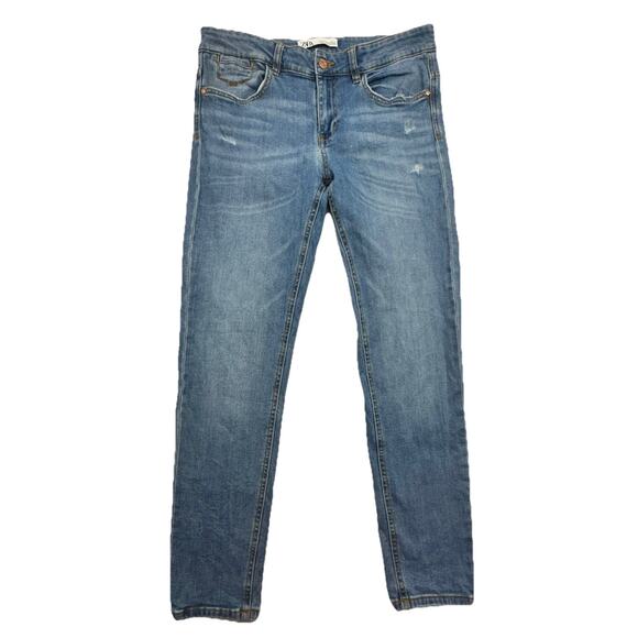 Zara Denim - Zara Jeans Women Size 10 Z1975 Distressed Denim Mid Rise Skinny